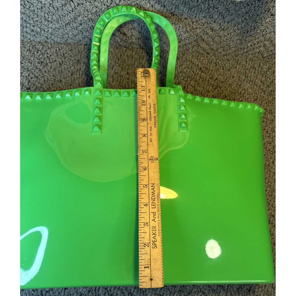 Carmen Sol Angelica Large Tote & Maria Flat Jelly Sandals 9 Italy‎ Green HTF EUC - Picture 8 of 14